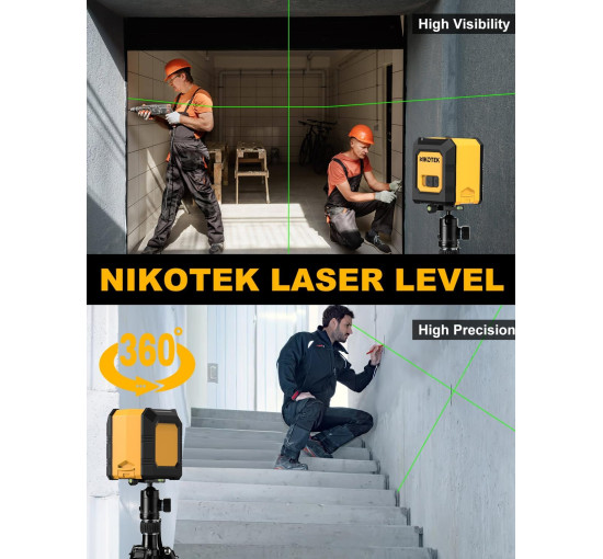 Зеленый лазерный уровень Nikotek NK-01G, самовыравнивающийся (my-20094)