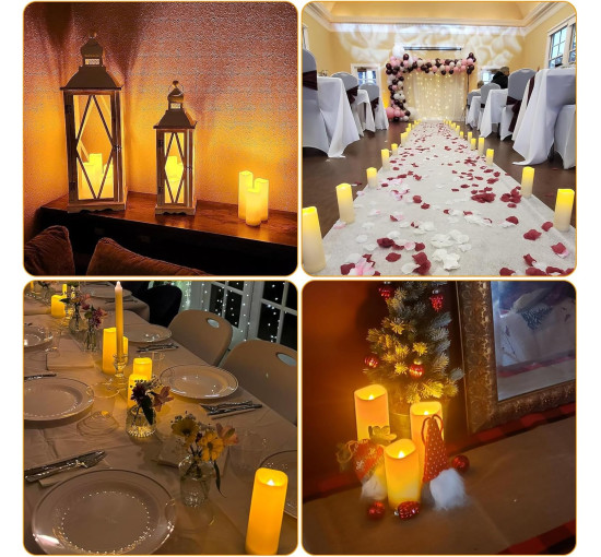 12 світлодіодних свічок Enido E12 з пультом керування та таймером, слонова кістка (my-21077)