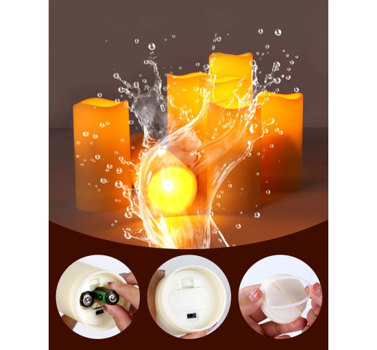 12 світлодіодних свічок Enido E12 з пультом керування та таймером, слонова кістка (my-21077)