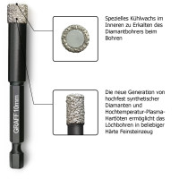 Алмазные сверла GRAFF 10 мм для керамогранита и фарфора (my-21154)