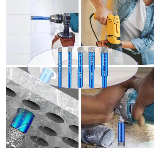 Алмазне свердло YEBOCIYO по плитці 10 мм, синій (my-21155)