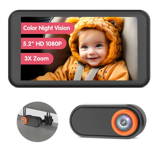 Автомобильная камера LUCKVIEW BM2, экран 5,2 дюйма 1080P с 3-кратным зумом, черный (my-21034)