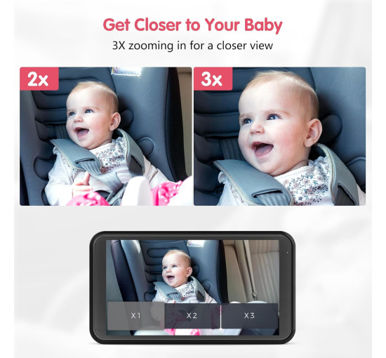 Автомобильная камера LUCKVIEW BM2, экран 5,2 дюйма 1080P с 3-кратным зумом, черный (my-21034)