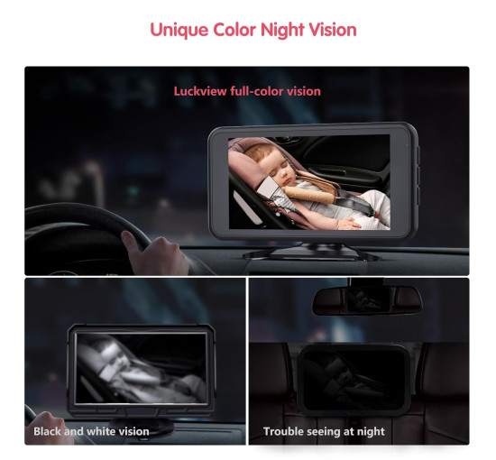 Автомобильная камера LUCKVIEW BM2, экран 5,2 дюйма 1080P с 3-кратным зумом, черный (my-21034)