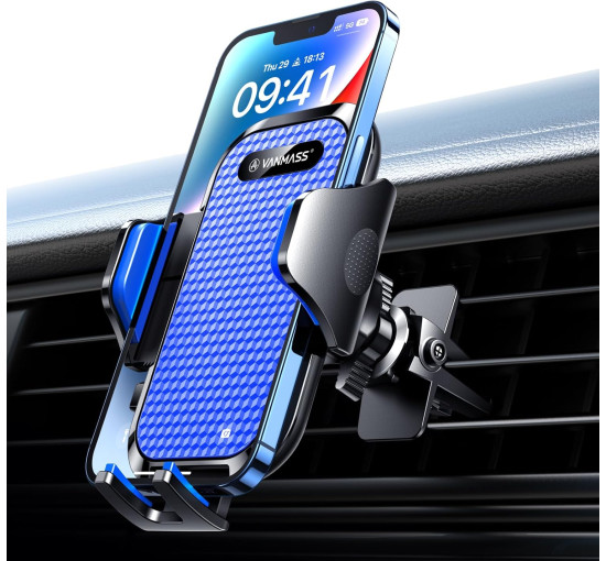 Автомобільний тримач для телефону VANMASS CTEZ11 на вентиляційну сітку, синій (my-21019)