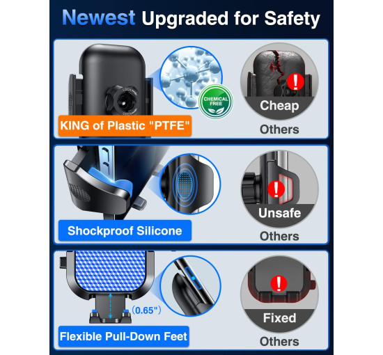 Автомобільний тримач для телефону VANMASS CTEZ11 на вентиляційну сітку, синій (my-21019)