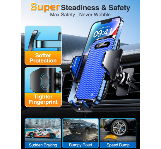 Автомобільний тримач для телефону VANMASS CTEZ11 на вентиляційну сітку, синій (my-21019)