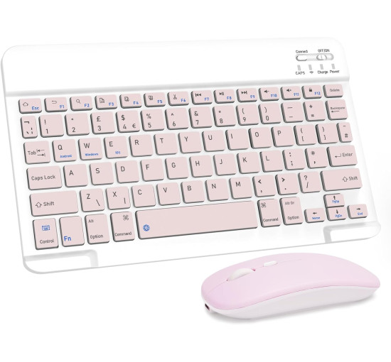 Беспроводная аккумуляторная клавиатура и мышь LAMA, розовый (my-21096)