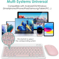 Беспроводная аккумуляторная клавиатура и мышь LAMA, розовый (my-21096)