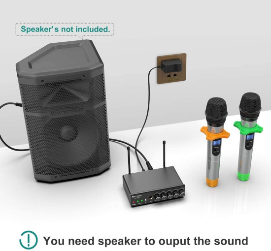 Бездротова мікрофонна система Fifine M-K036 UHF із двома ручними мікрофонами, чорний (my-21022)