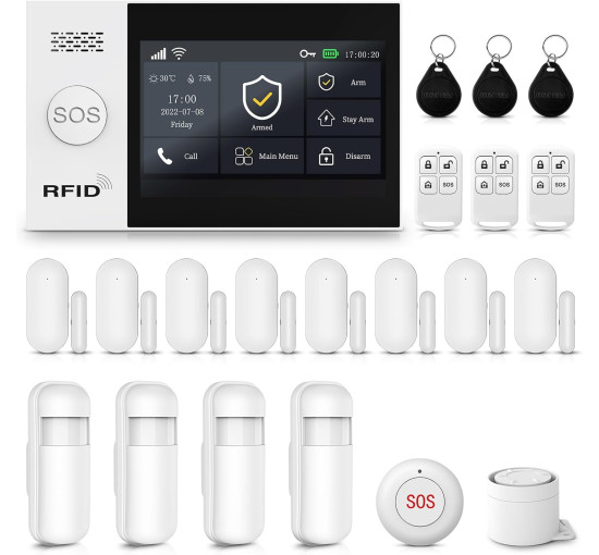 Бездротова система розумної домашньої сигналізації XNY із сенсорним екраном, білий (my-21072)