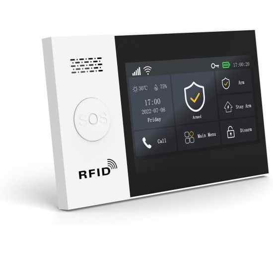 Бездротова система розумної домашньої сигналізації XNY із сенсорним екраном, білий (my-21072)