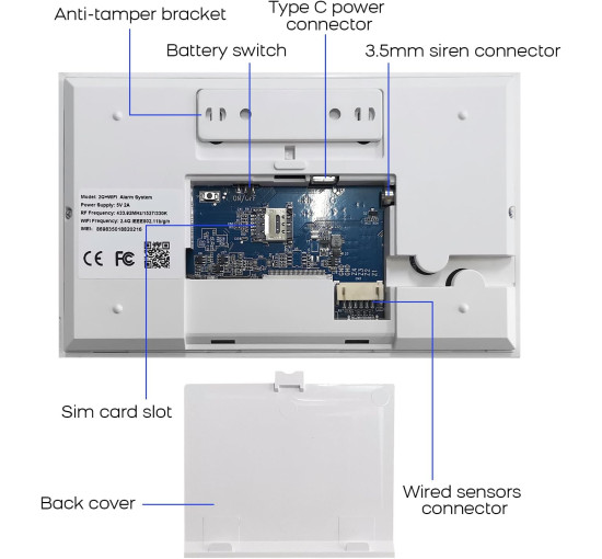 Бездротова система розумної домашньої сигналізації XNY із сенсорним екраном, білий (my-21072)