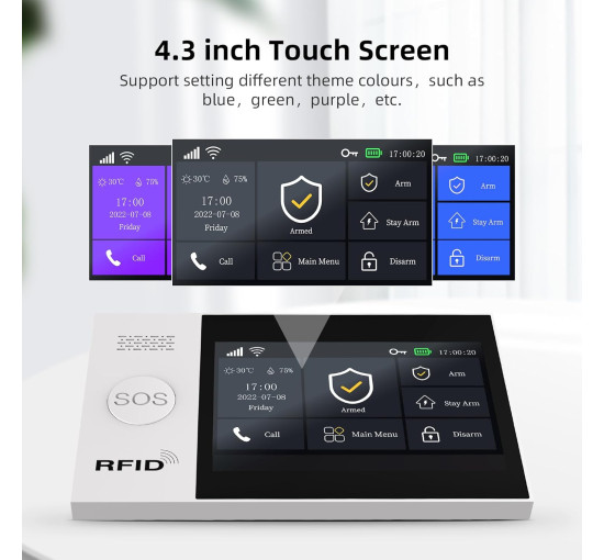 Бездротова система розумної домашньої сигналізації XNY із сенсорним екраном, білий (my-21072)