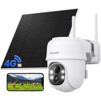 Бездротова вулична камера відеоспостереження Cinnado B6 4G LTE із сонячною панеллю 5 Вт, білий (my-21010)