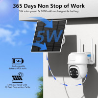 Беспроводная уличная камера видеонаблюдения Cinnado B6 4G LTE с солнечной панелью 5 Вт, белый (my-21010)