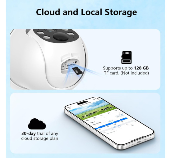 Бездротова вулична камера відеоспостереження Cinnado B6 4G LTE із сонячною панеллю 5 Вт, білий (my-21010)