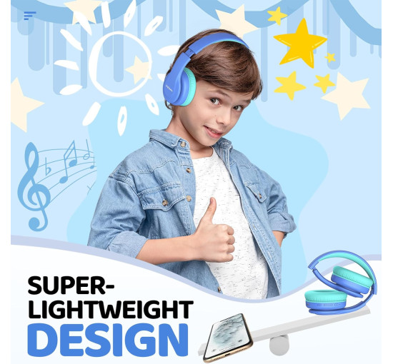 Бездротові Bluetooth-навушники JoySpark T5, повнорозмірні, синій (my-21018)