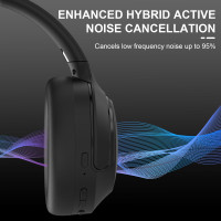 Бездротові навушники T-fun NC50 з гібридним шумоподавленням, Bluetooth 5.3, чорний (my-21075)