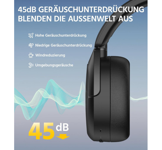 Бездротові повнорозмірні навушники Edifier W830NB з шумозаглушенням, чорний (my-21056)