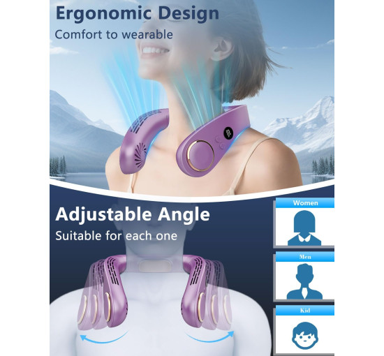 Беспроводной кондиционер Kouric для шеи, темно-фиолетовый (my-21172)