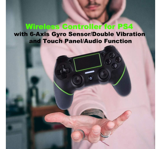 Бездротовий контролер Maegoo з функцією вібрації Dual Shock для P4, чорний (my-21038)