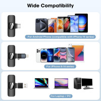 Беспроводной петличный микрофон HMKCH K30 для мобильного телефона, черный (my-21159)