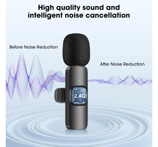 Беспроводной петличный микрофон HMKCH K30 для мобильного телефона, черный (my-21159)