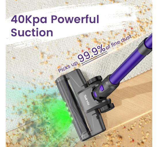 Беспроводной пылесос Suirviz U8, 40 кПа, фиолетовый (my-21014)