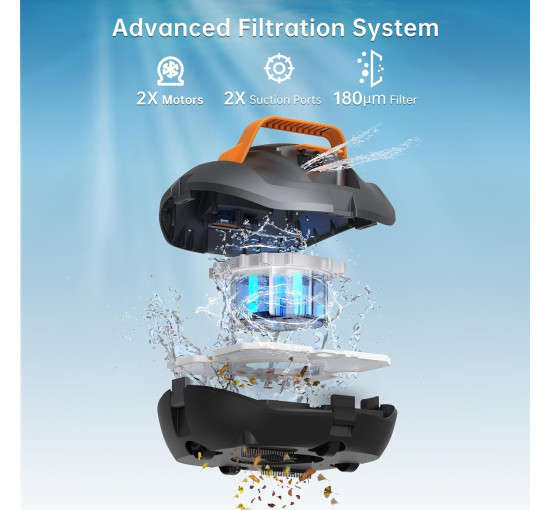 Бездротовий робот-пилосос CoastTeering Planet для басейну, сірий (my-21149)