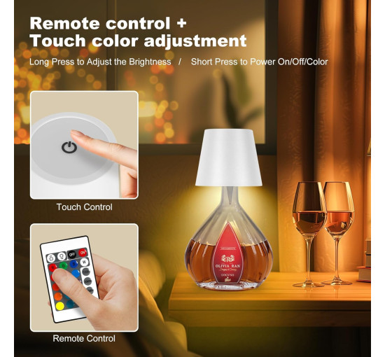 Бездротовий світлодіодний світильник SOUDFK 5201 з пультом дистанційного керування, білий (my-21021)