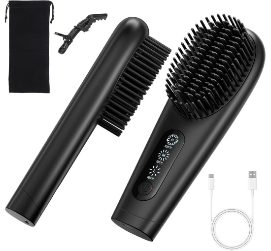 Бездротовий випрямляч для волосся CestMall з функцією іонізації, чорний (my-21040)