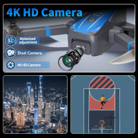 Бесщёточный дрон Toladrone TL16 с камерой 4K HD, синий (my-21030)