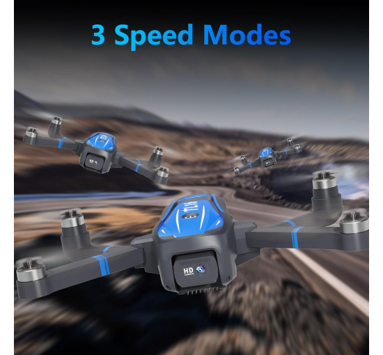 Безщітковий дрон Toladrone TL16 з камерою 4K HD, синій (my-21030)