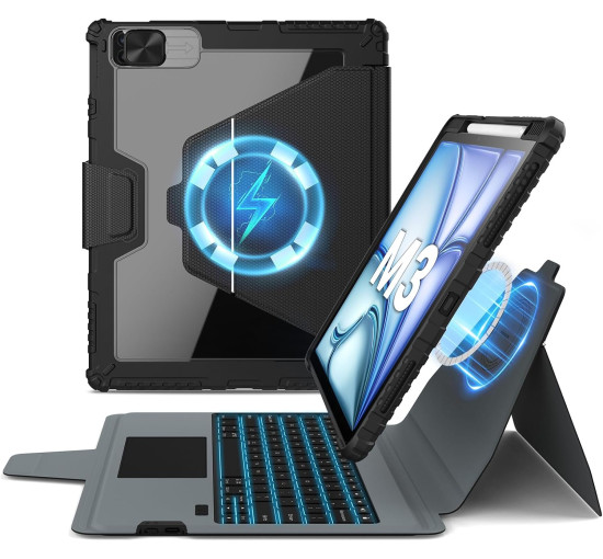 Чехол-клавиатура Nillkin с магнитной подставкой для iPad Air 11 дюймов, черный (my-21086)