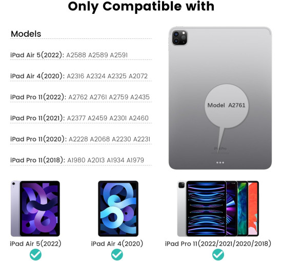 Чехол-клавиатура Nillkin с магнитной подставкой для iPad Air 11 дюймов, черный (my-21086)