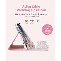 Чехол с черной клавиатурой APHBZGE HB-030 для Pad 10-го поколения, розовый (my-21083)