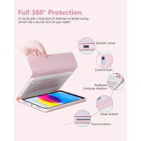 Чохол із чорною клавіатурою APHBZGE HB-030 для Pad 10-го покоління, рожевий (my-21083)