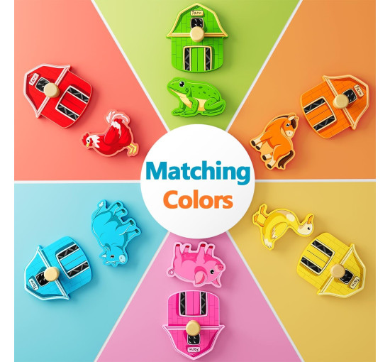 Деревянные пазлы с изображением животных на ферме (my-21005)