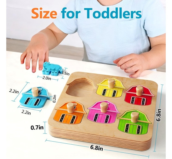 Деревянные пазлы с изображением животных на ферме (my-21005)