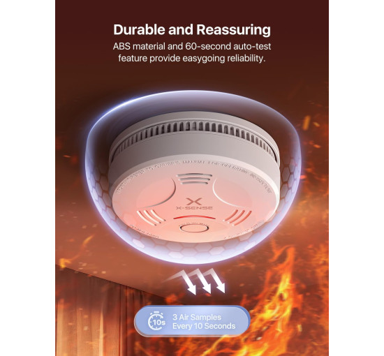 Детектор диму X-Sense SD11 для дому, білий (my-21011)