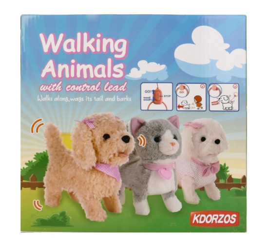 Детская мягкая игрушка KDORZOS с интерактивным лаем и хвостом + аксессуары (my-21001)