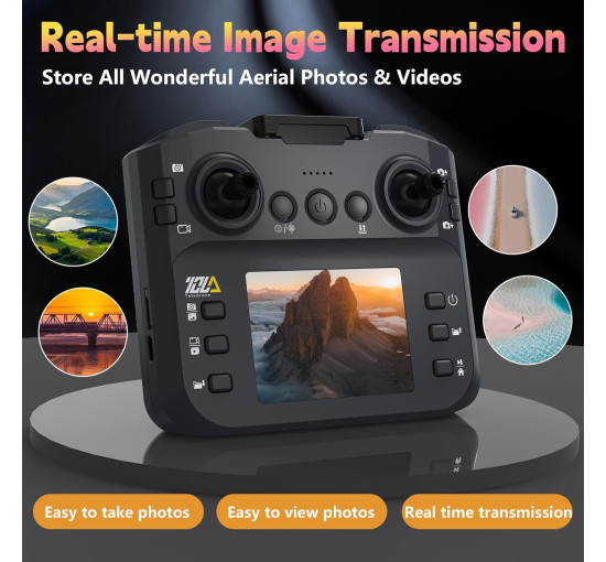 Дрон Toladrone TD12LCD з камерою, пульт дистанційного керування з РК-дисплеєм, чорний (my-21063)