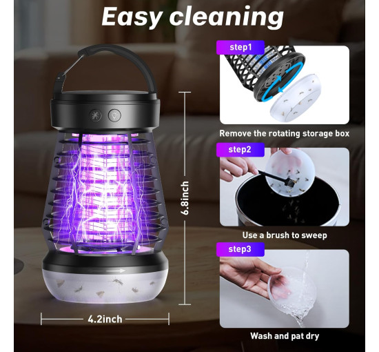 Електрична лампа Falala J10 для знищення комарів, із сіткою, 2000 В, чорний (my-21184)