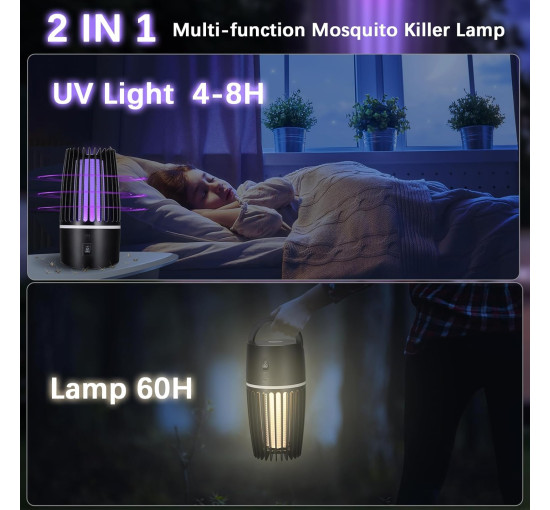 Електрична лампа Wrischan CK-EMK-BK-EU від комарів 4000 мА·год, чорний (my-21185)