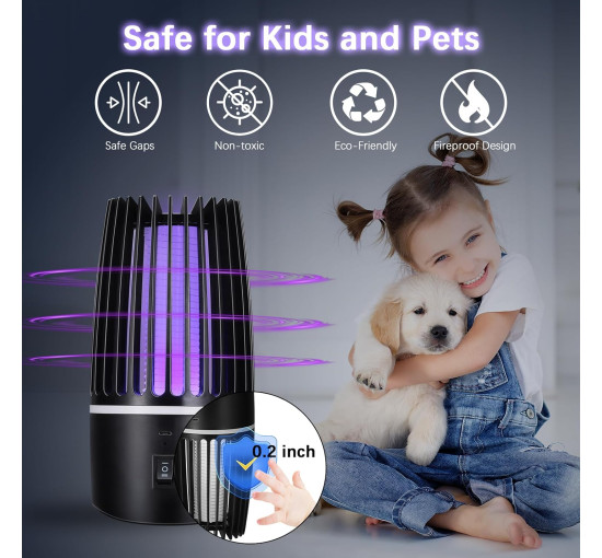 Електрична лампа Wrischan CK-EMK-BK-EU від комарів 4000 мА·год, чорний (my-21185)