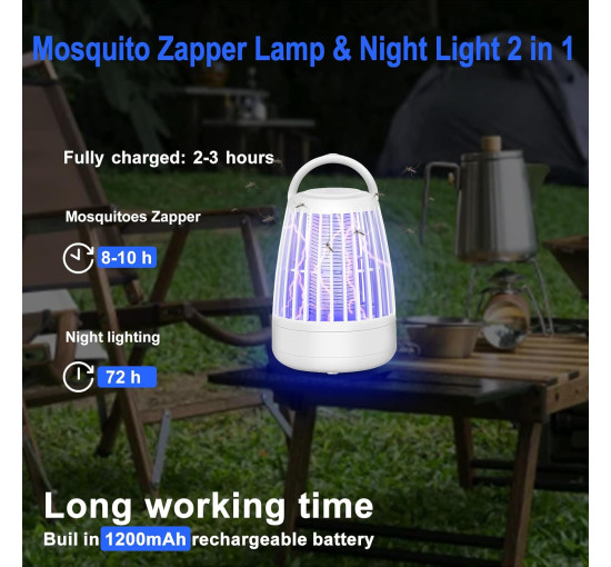 Електрична пастка від мух GBARAN EUMWD-JK26 з нічником, білий (my-21187)