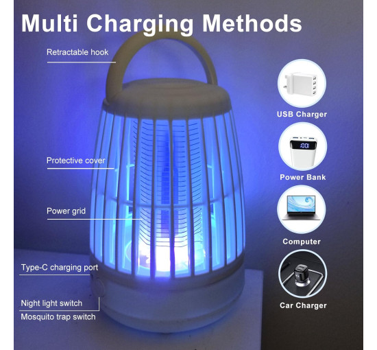 Електрична пастка від мух GBARAN EUMWD-JK26 з нічником, білий (my-21187)