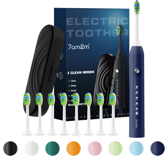 Електрична щітка зубна 7AM2M Sonic UK-AM105C-Navy Blue, темно-синій (my-21009)