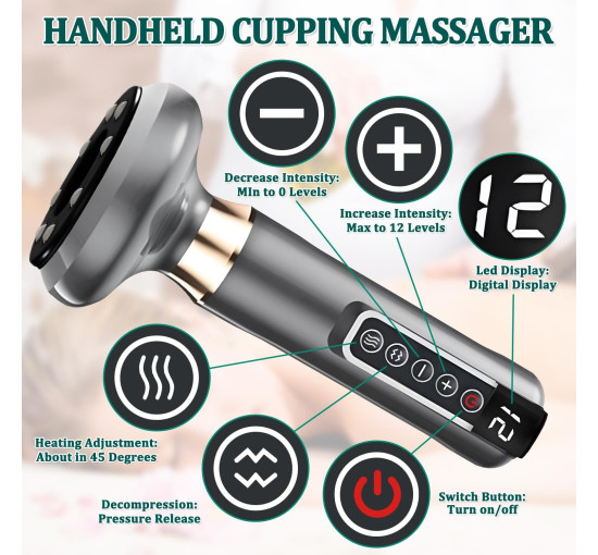 Вакуумний електричний масажер Xinrongda XY-CM, сірий (my-21128)